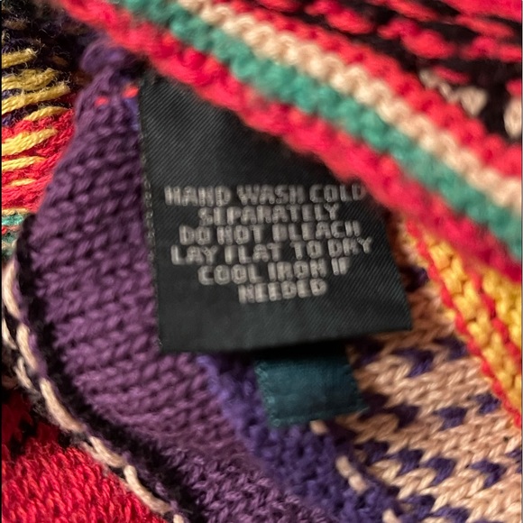 RALPH LAUREN Vtg Colorful Serape Indian Blanket Style Crew Neck Sweater Sz Large - Picture 6 of 6